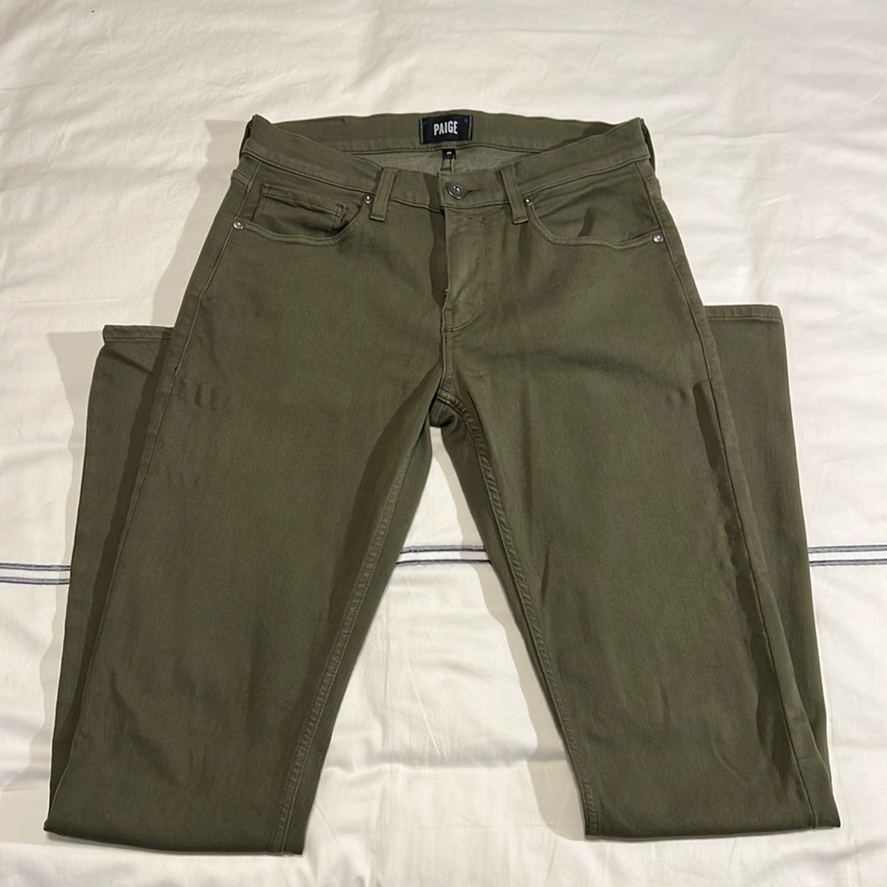 Men’s PAIGE Federal Slim Straight Olive Jeans